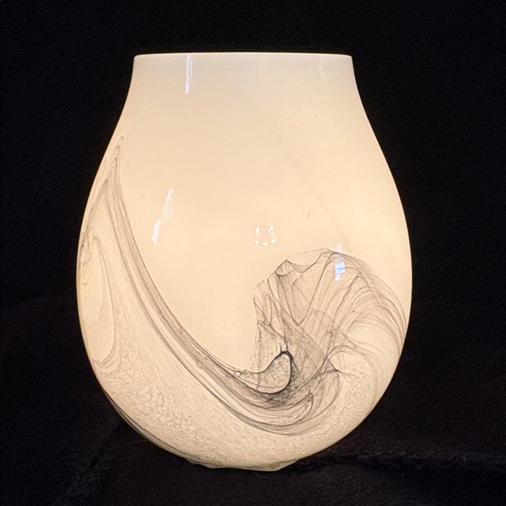 Elegant Swirl Glass Lamp by Intertek White & Gray - Picture 2 of 6